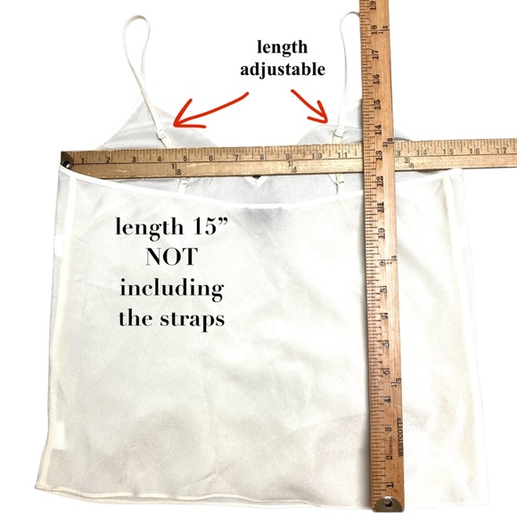 top TALBOTS cami ivory sheer silk 2P basic classic minimalist sexy spaghetti - Picture 6 of 10